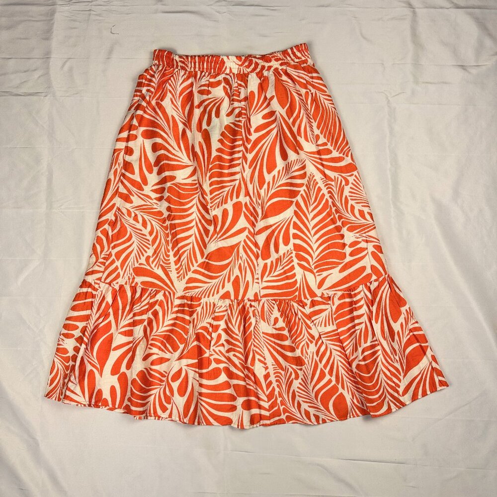Mlle Gabrielle Orange Printed Skirt - Picture 2 of 2